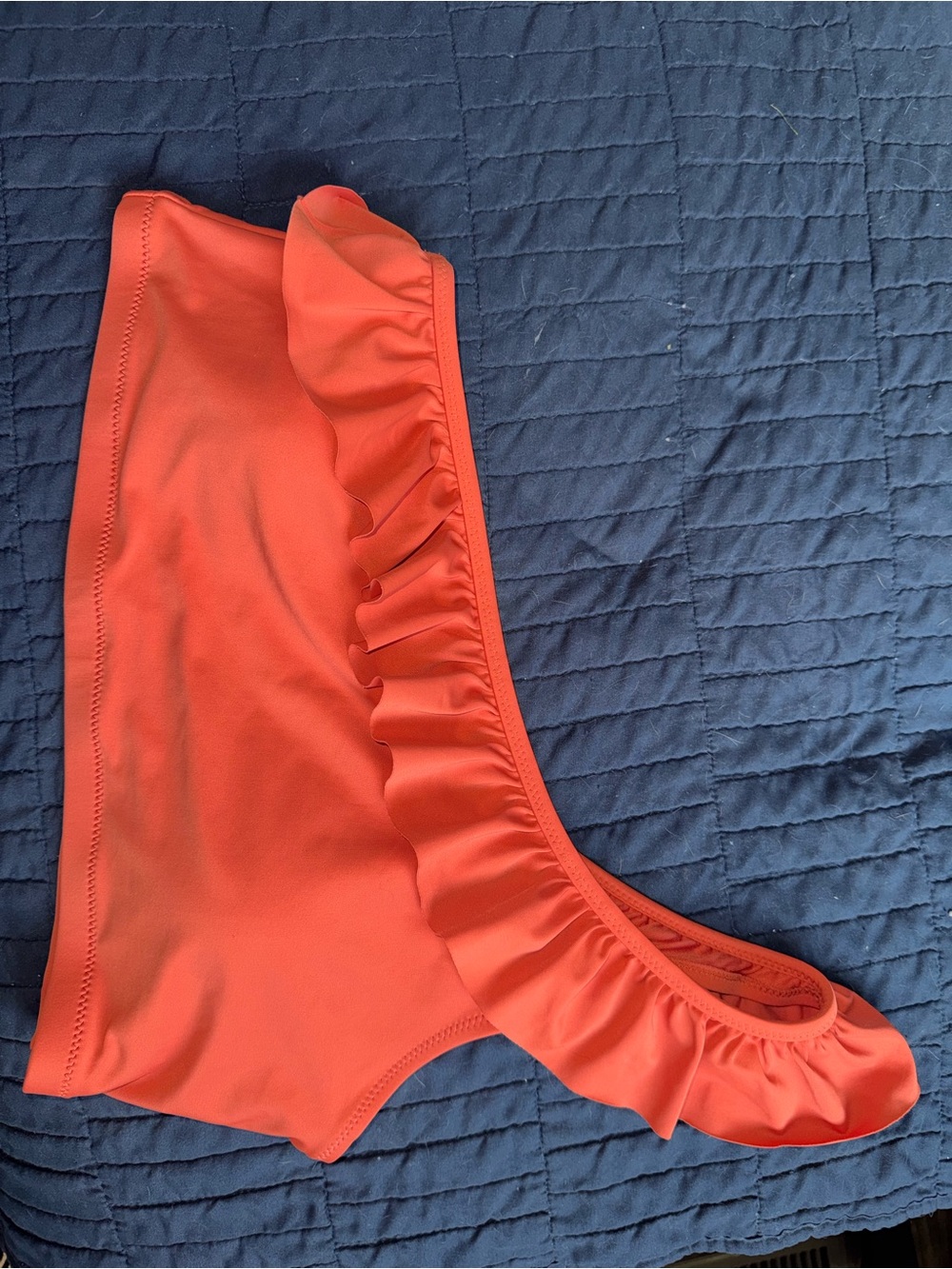 Old Navy Coral Ruffled One Shoulder Bikini Top